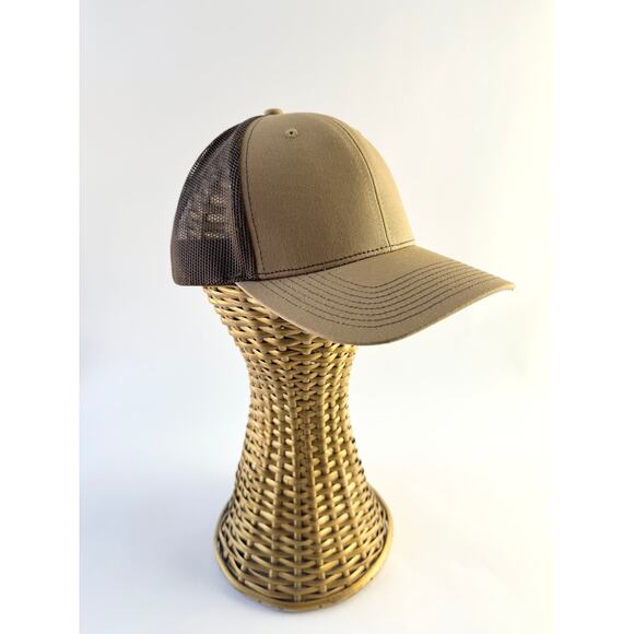 Outdoor Cap Tan Canvas Trucker Snapback Closure NEW - Picture 2 of 7